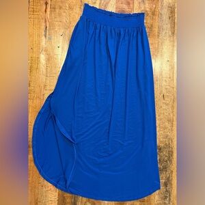 Ninexis Blue Smocked Waist Side Slit Skirt Size Large